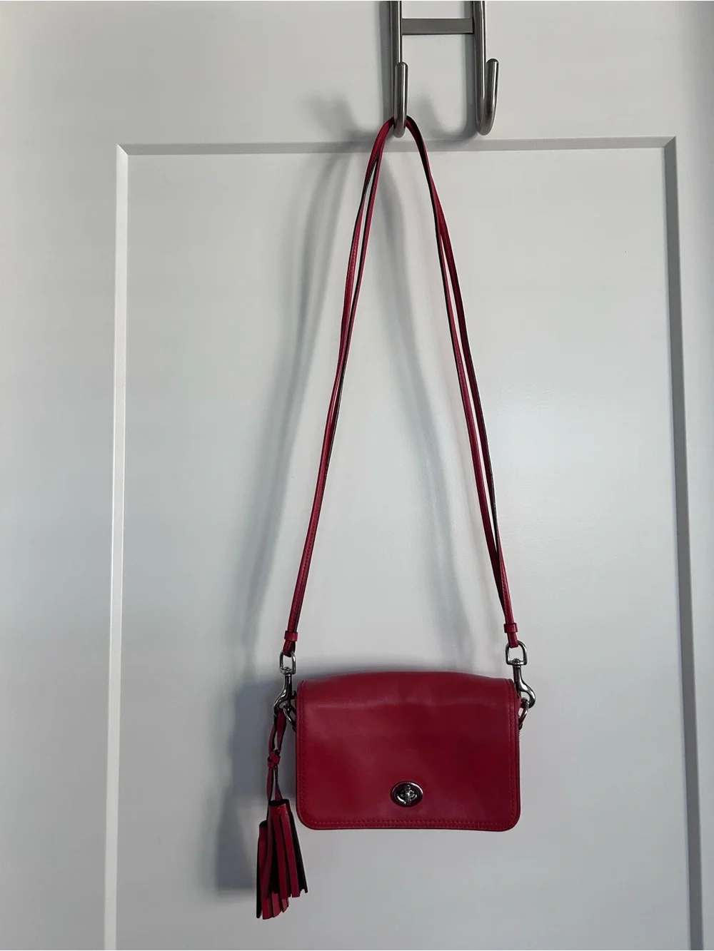 Coach Legacy Leather Carnelian Orange Penny Crossbody Purse 19914 RARE!